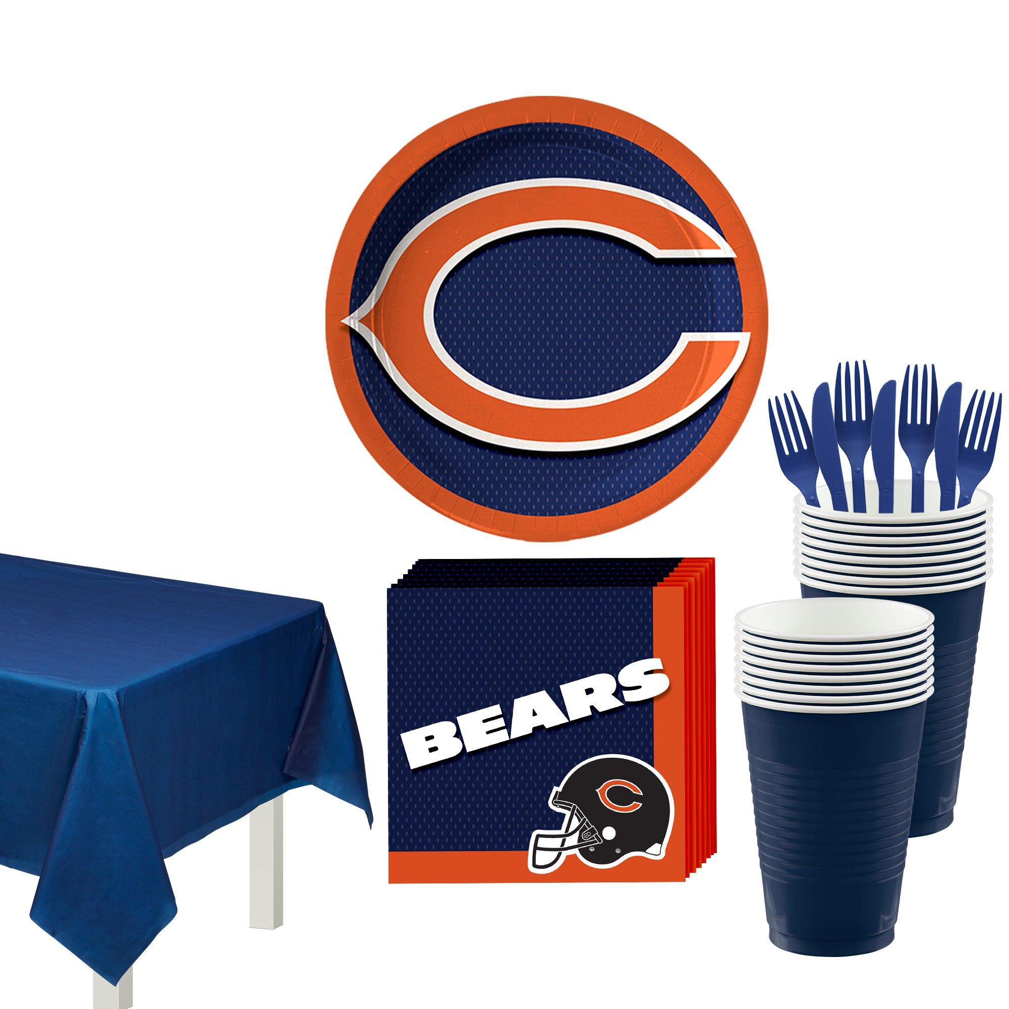 Chicago Bears Colored Football Birthday Party Invitation