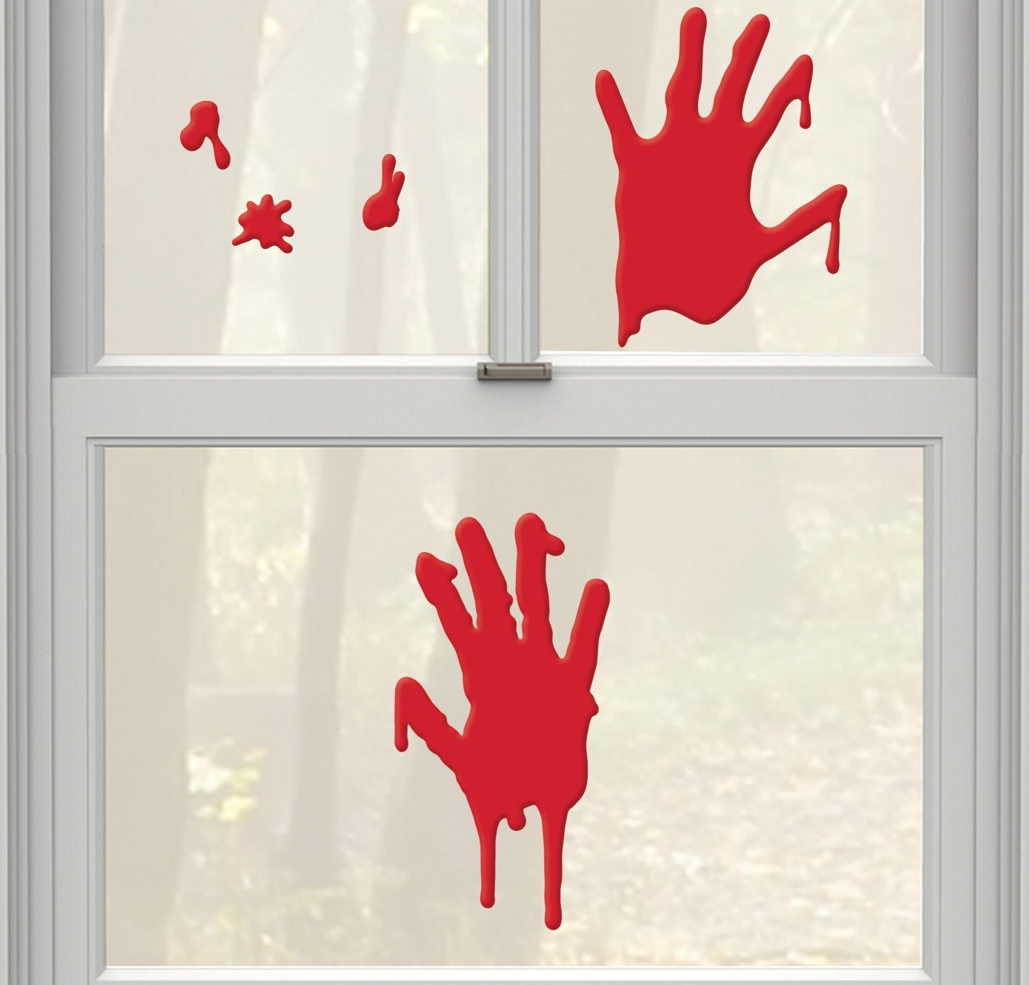 Bloody Hands Gel Cling Decals 5ct - Asylum