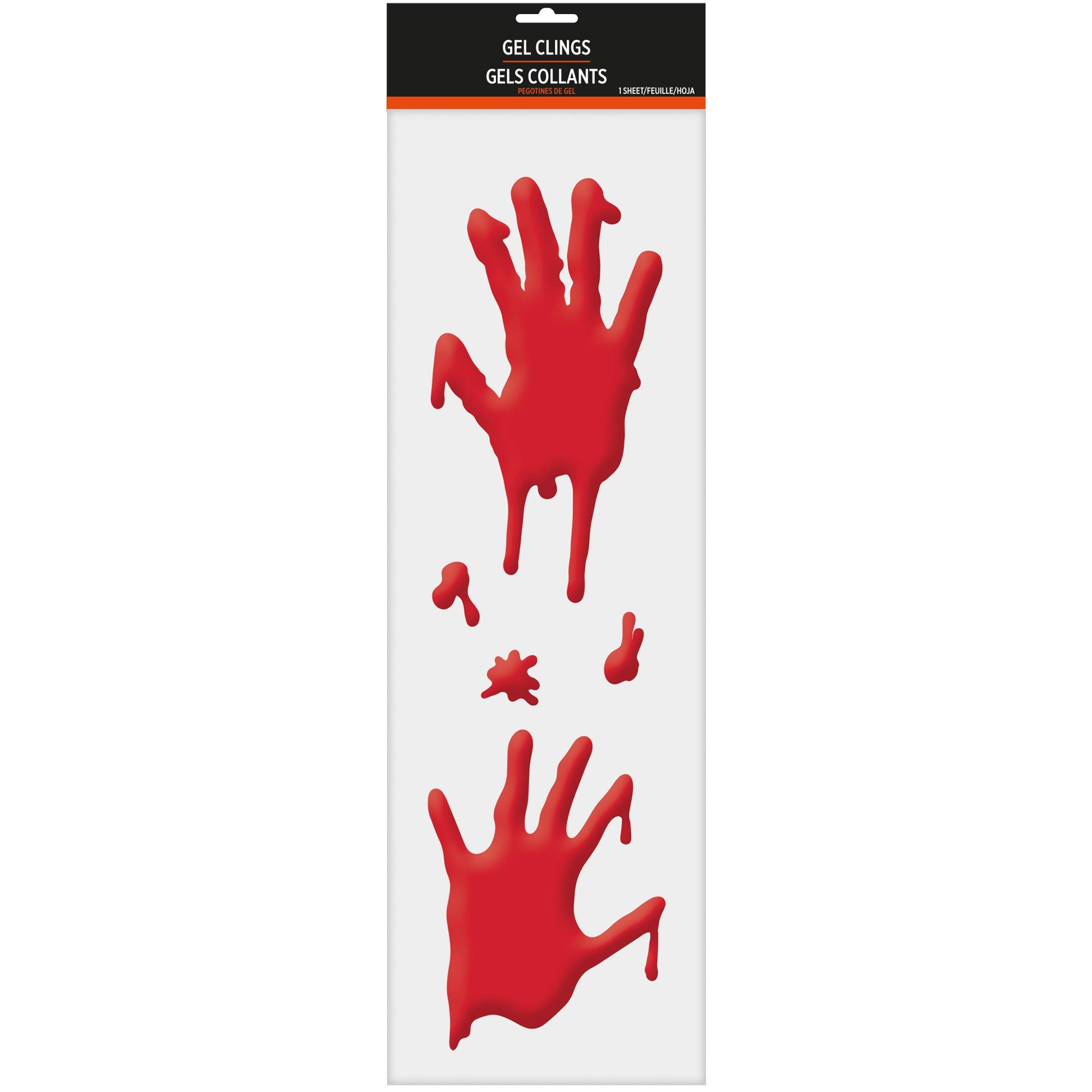 Bloody Hands Gel Cling Decals 5ct - Asylum