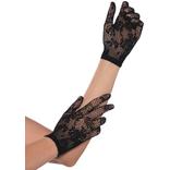 Black Floral Netting Gloves