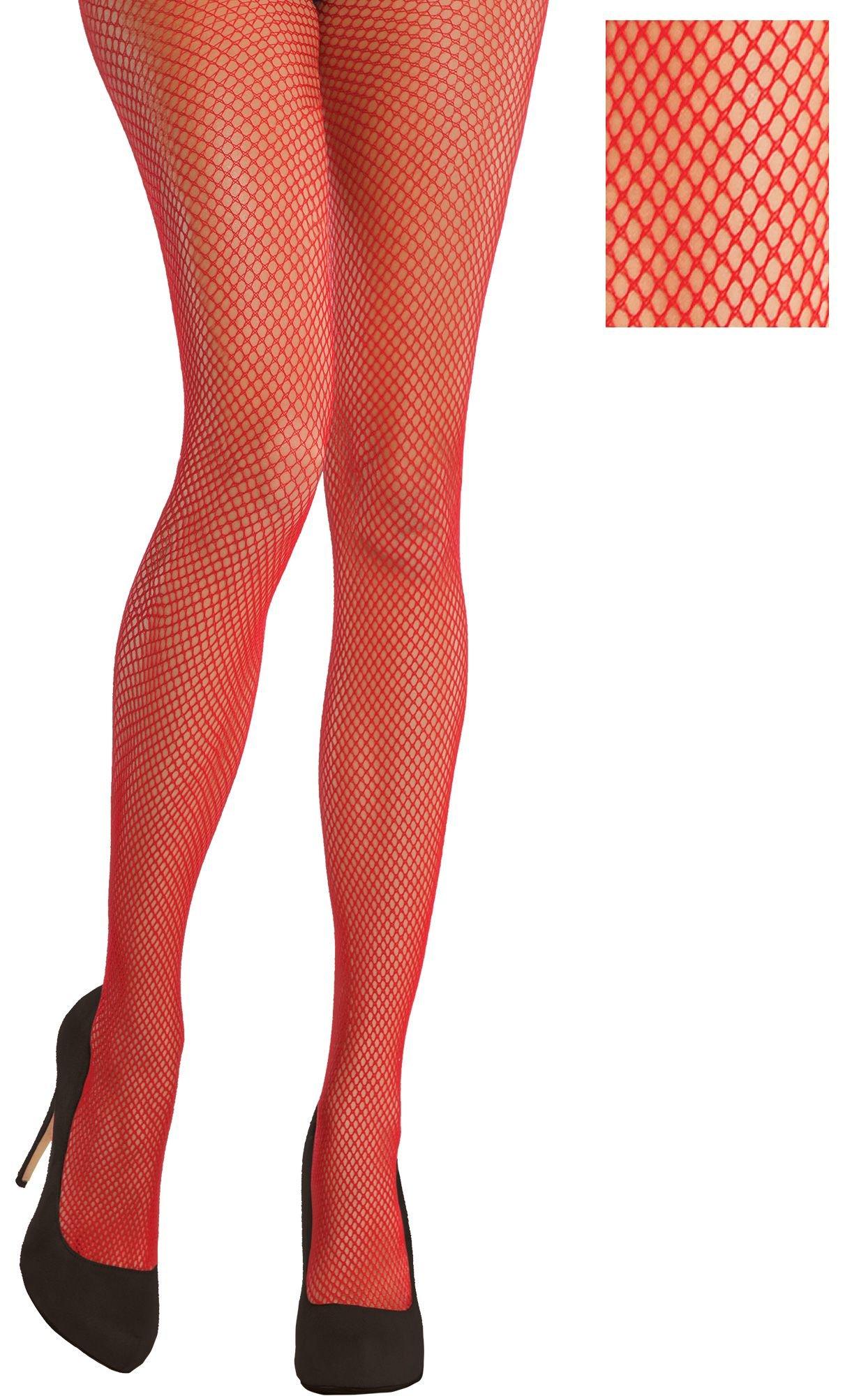 Style 70 intense red fishnet tights