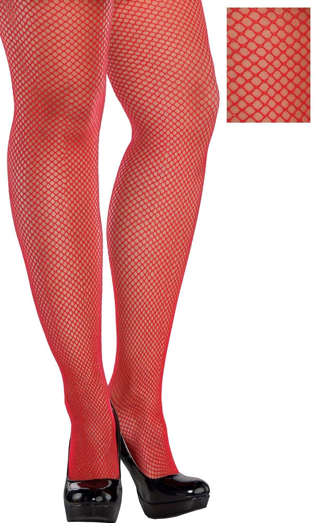 SK47237-RED Fire Halloween Costume Fishnet Tights - Savvy New York