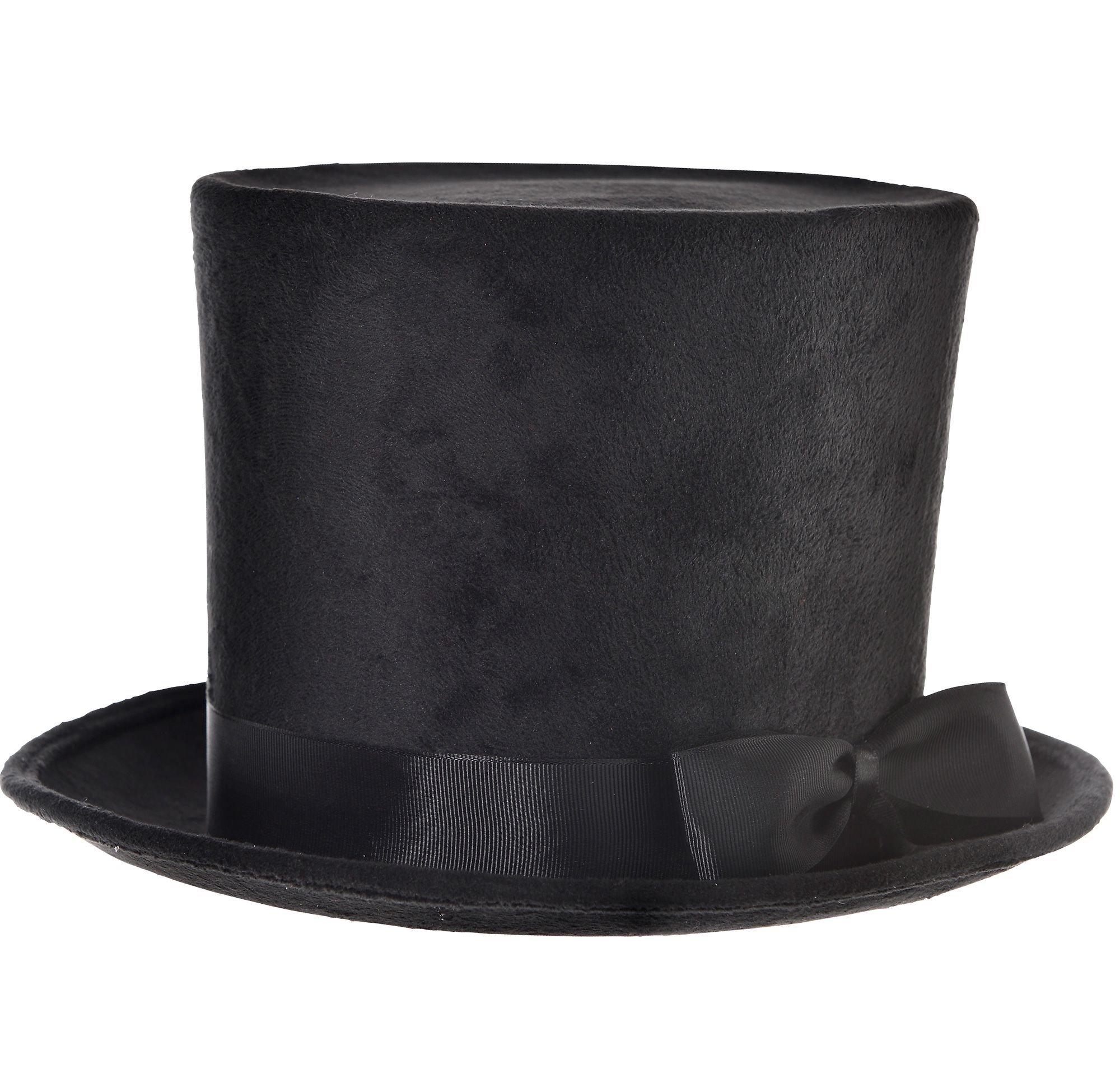 Victorian Black Top Hat Deluxe 10 3/4in x 7in