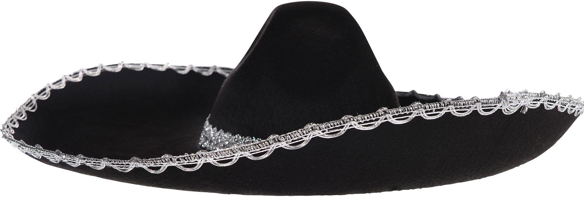 Silver Trim Black Sombrero