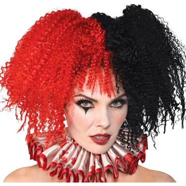 Jesterina Red & Black Wig