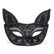 Black Scroll Cat Mask