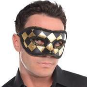 Black & Gold Harlequin Masquerade Mask