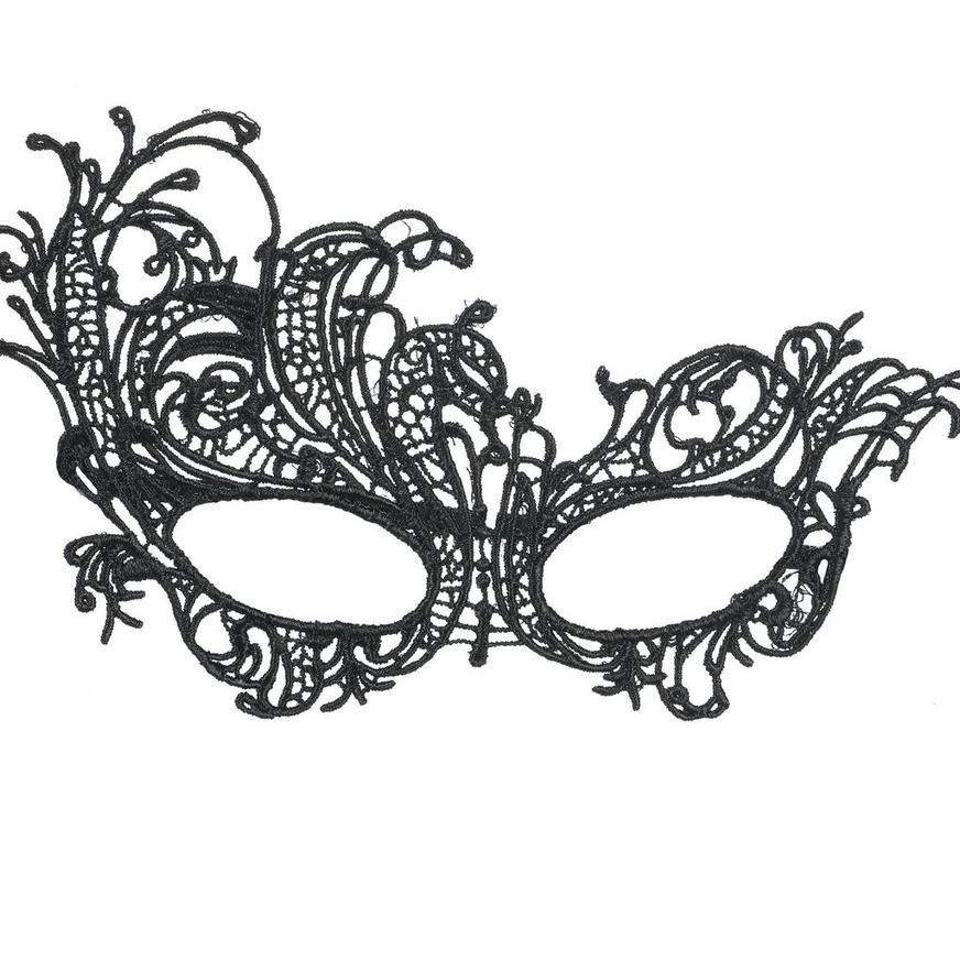 Couples Black Charming and Black Petite Costume Party Masquerade Masks Set 