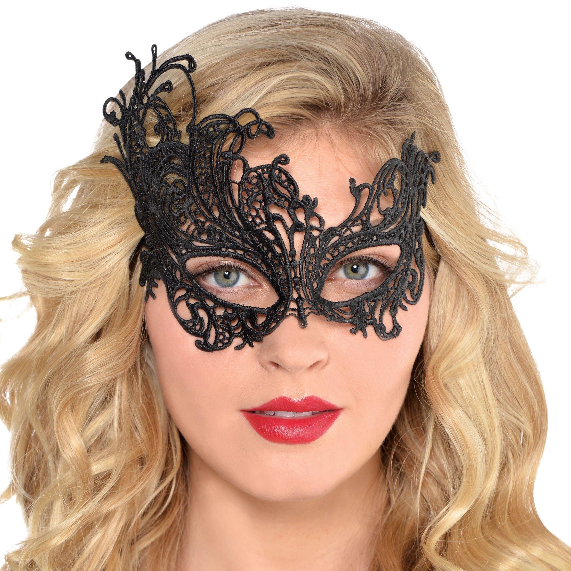 Black Lace Filigree Masquerade Mask