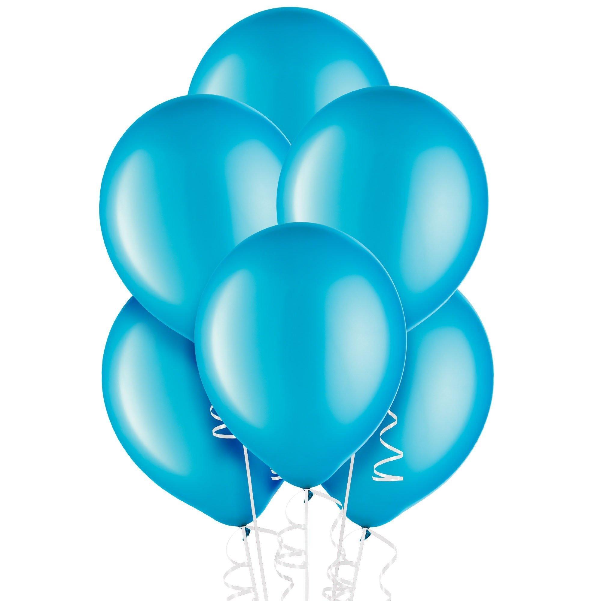 15ct, 12in, Caribbean Blue Pearl Latex Balloons