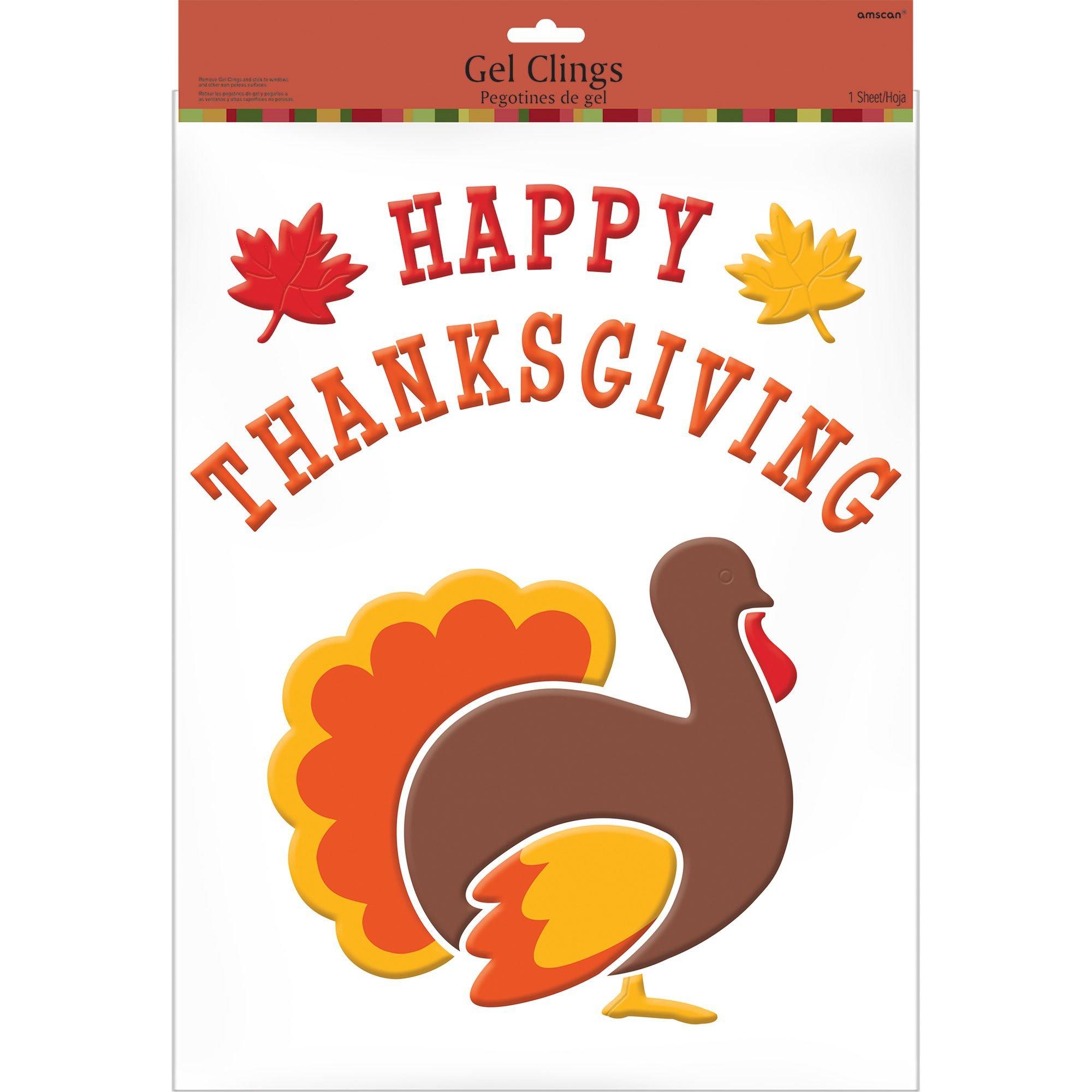 Thanksgiving Gel Cling Decals 24ct | Party City