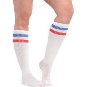 Red, White & Blue Stripe Athletic Knee-High Socks