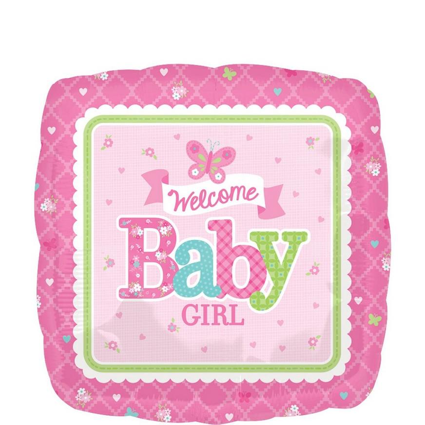 Girl Welcome Baby Balloon - Welcome Little One, 17in