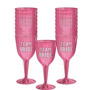 Team Bride Plastic Wine Glasses 16ct