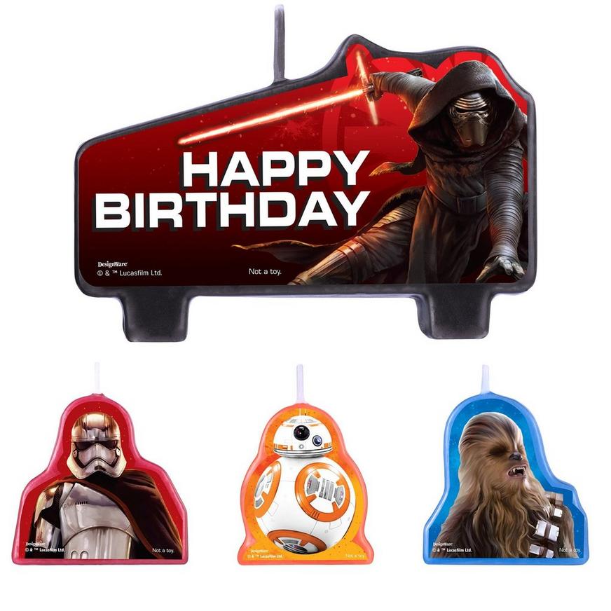Star Wars 7 The Force Awakens Birthday Candles 4ct