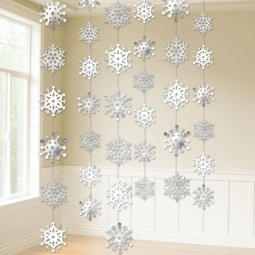 Snowflake String Decorations 6ct