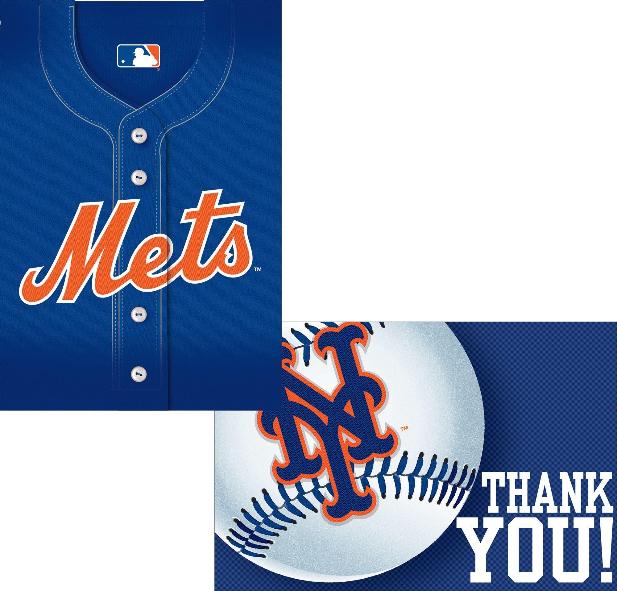 New York Mets Invitations & Thank You Notes for 8