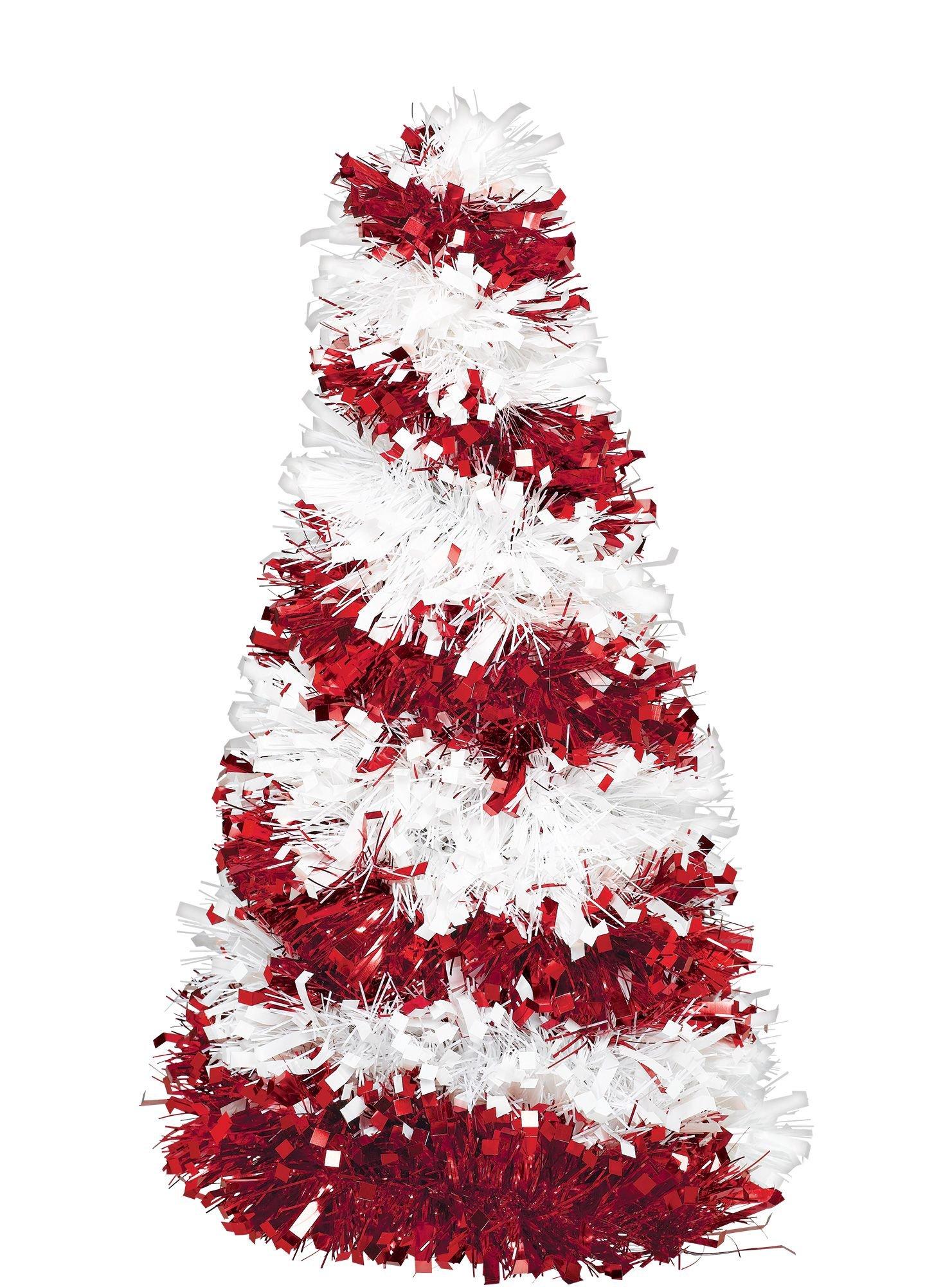 3D Candy Cane Tinsel Christmas Tree 5in x 10in | Party City