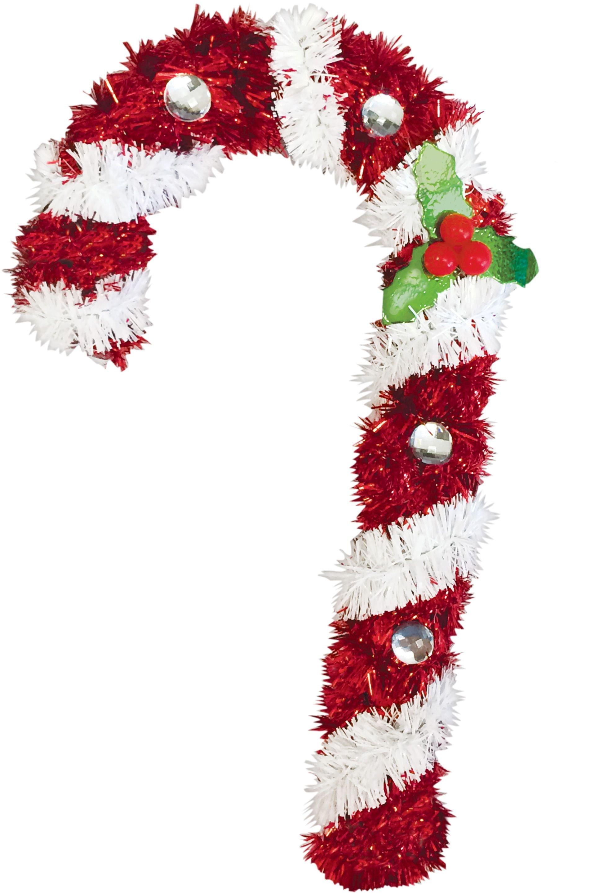 Tinsel Candy Cane 3 1/2in x 6in | Party City