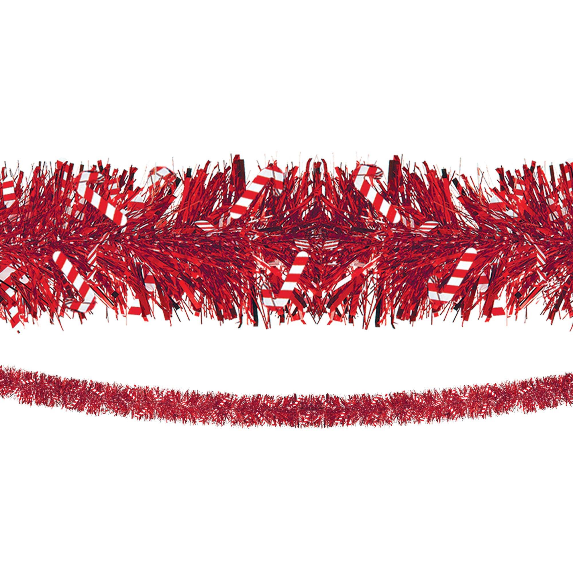 Candy Cane Holiday Tinsel Boa Garland, 9ft | Party City