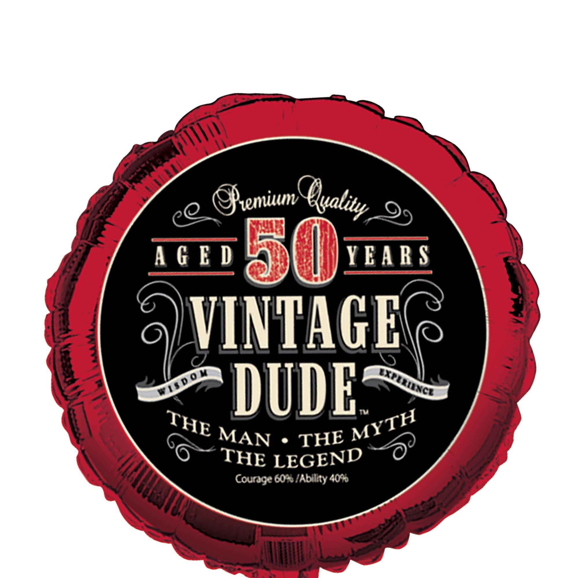 Vintage Dude 50th Birthday Balloon, 18in