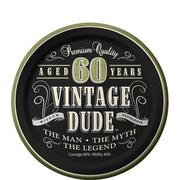 Vintage Dude 60th Birthday Dessert Plates 8ct