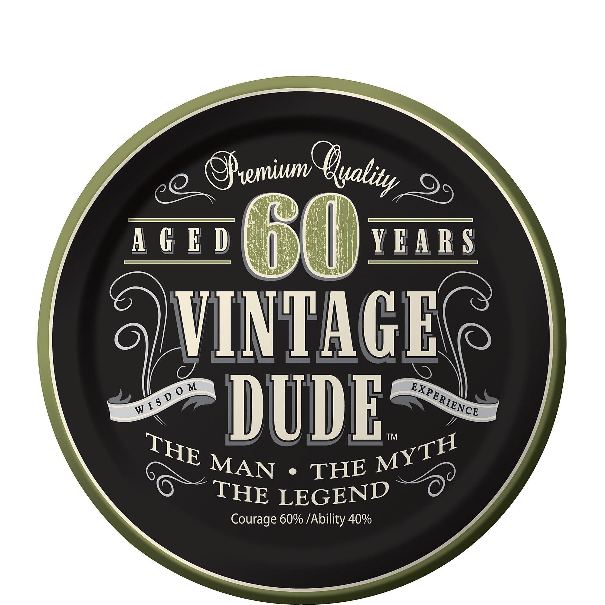 plan Instituut herberg Vintage Dude 60th Birthday Dessert Plates 8ct | Party City