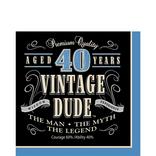 Vintage Dude 40th Birthday Lunch Napkins 16ct