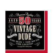 Vintage Dude 50th Birthday Lunch Napkins 16ct