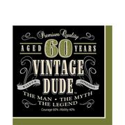 Vintage Dude 60th Birthday Lunch Napkins 16ct