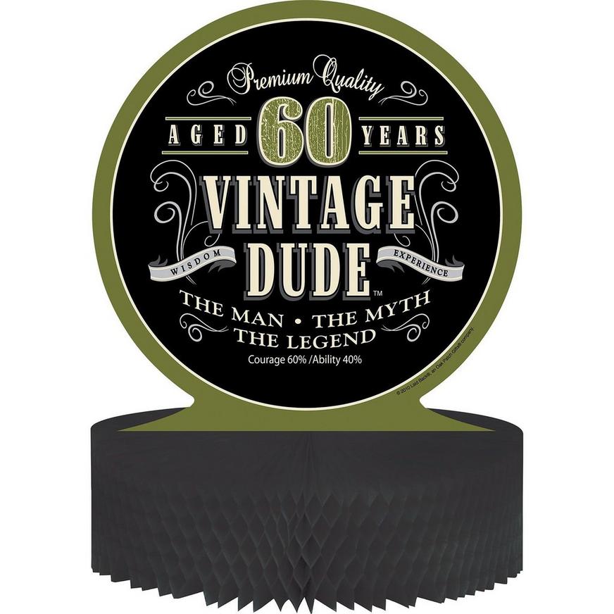 Vintage Dude 60th Birthday Honeycomb Centerpiece