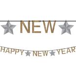 Glitter Gold Happy New Year Letter Banner