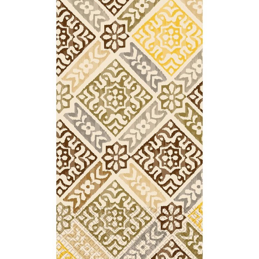 Gold Medallion Print Guest Towels 16ct