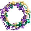 Fleur-de-Lis Mardi Gras Bead Bracelets 4ct