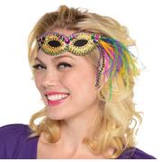 Feather Mardi Gras Mask Headband