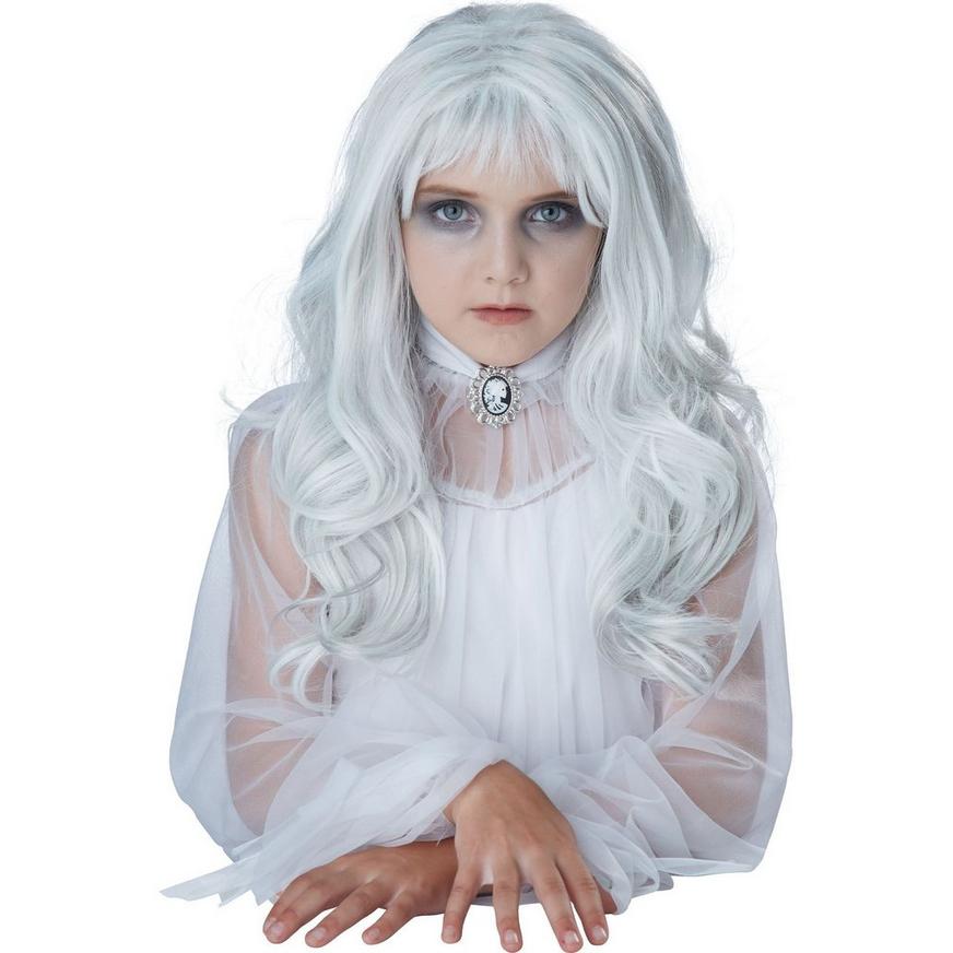 White Wig Bangs Adult Womens Halloween Costume Accessory 