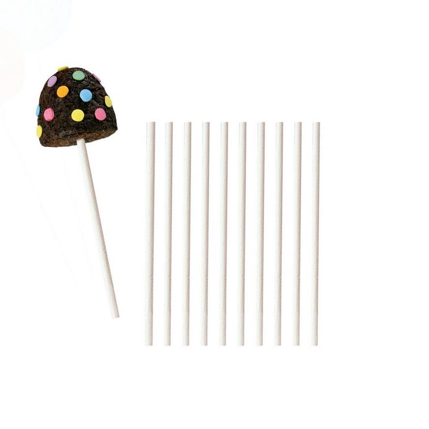 White Lollipop Sticks 50ct
