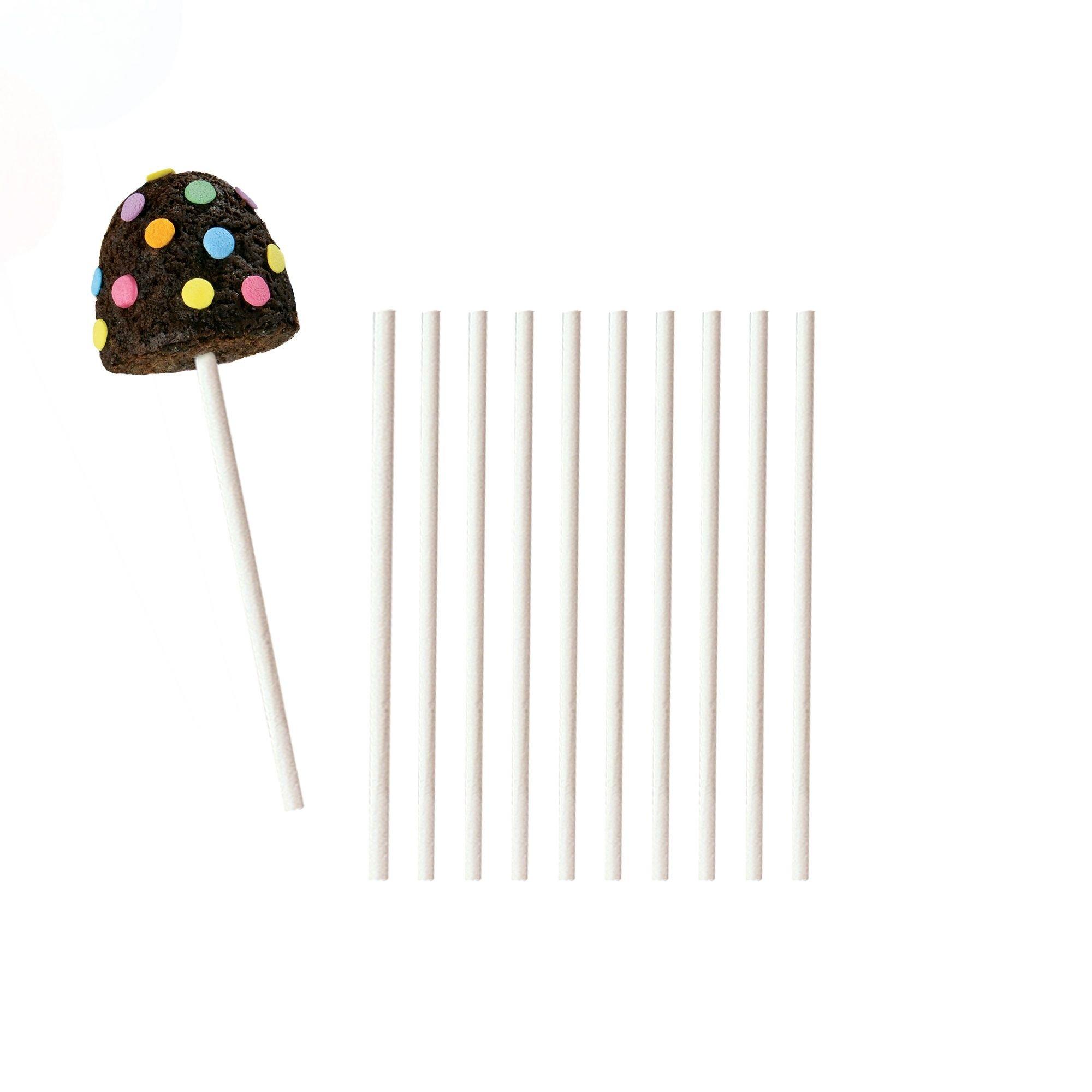 100Pcs White Paper Solid Core Lollipop Sticks for Chocolate Candy