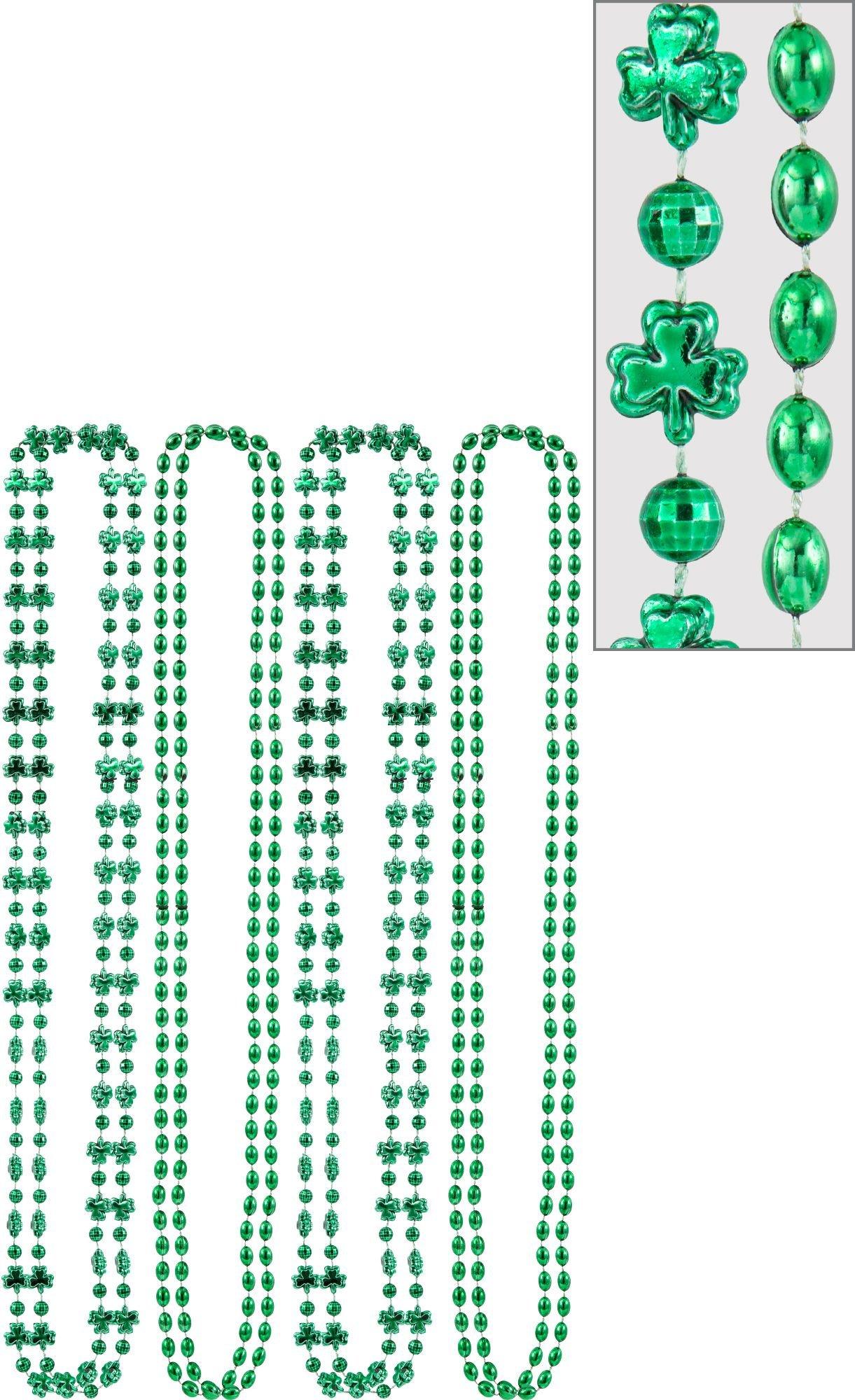 Green Shamrock Bead Necklaces 8ct