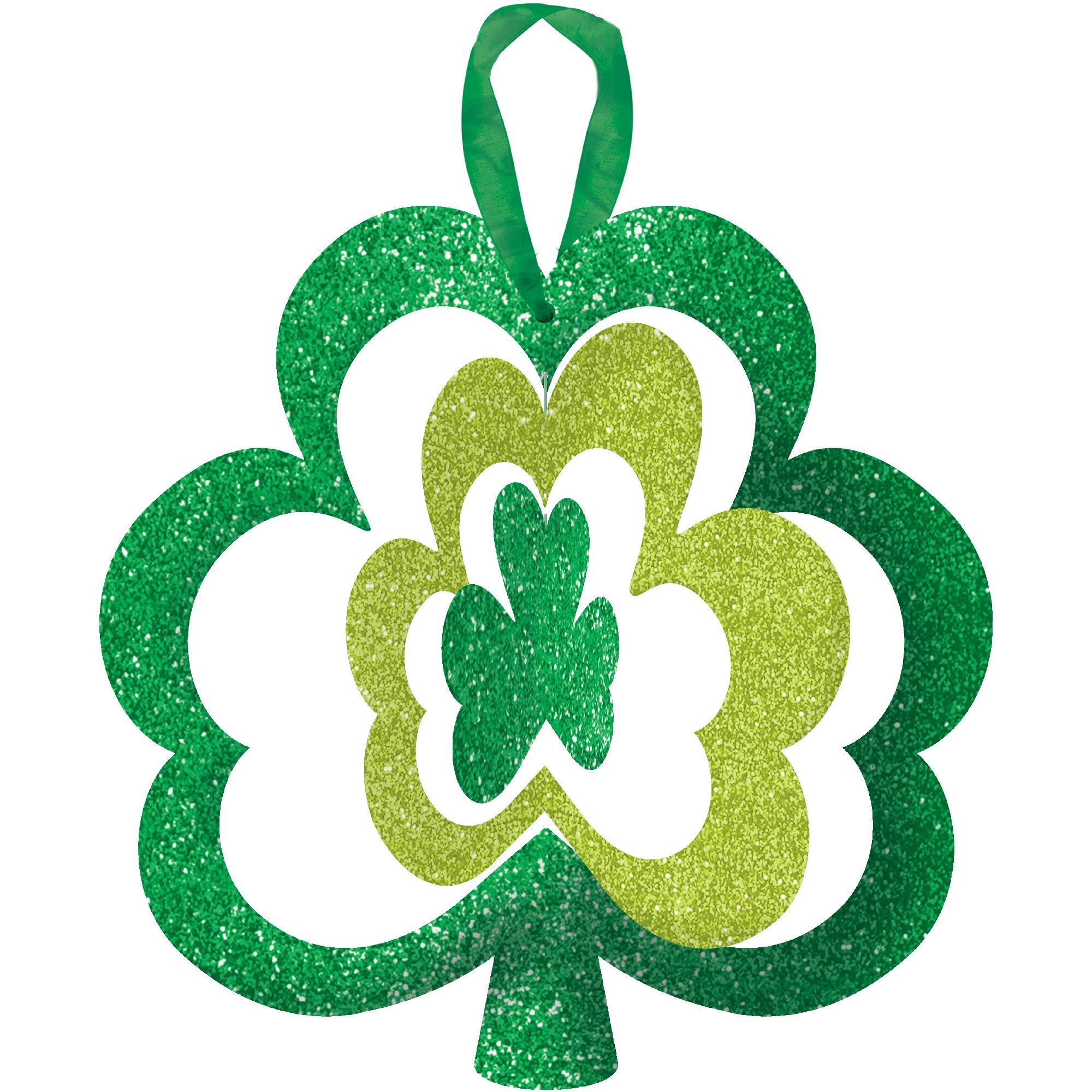 Glitter Spinning Shamrock Sign