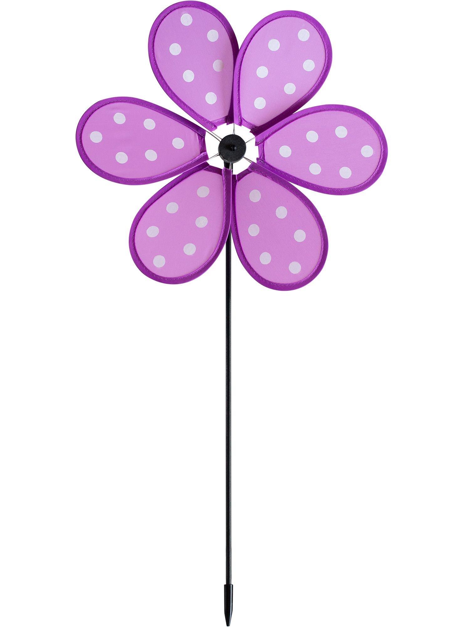 Purple Polka Dot Pinwheel Yard Stake