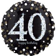 40th Birthday Balloon 18in -Sparkling Celebration, 18in