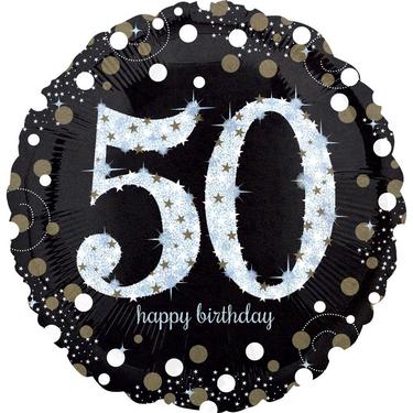 50th Birthday Balloon 18in -Sparkling Celebration, 18in