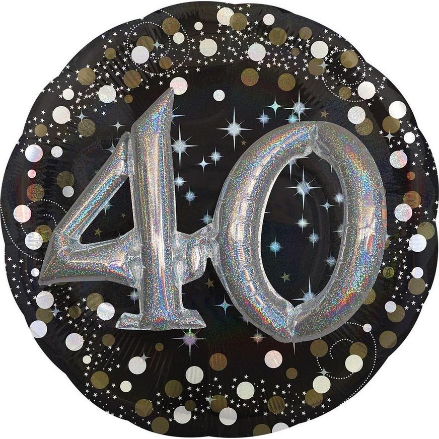 40th Birthday Balloon 32in - 3D Sparkling Celebration, 32in