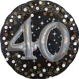 40th Birthday Balloon - 3D Sparkling Celebration, 36in