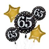 65th Birthday Balloon Bouquet 5pc - Sparkling Celebration