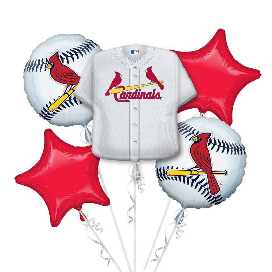 St. Louis Cardinals Balloon Bouquet 5pc - Jersey