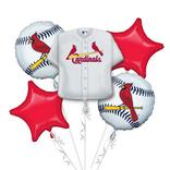 St. Louis Cardinals Balloon Bouquet 5pc - Jersey