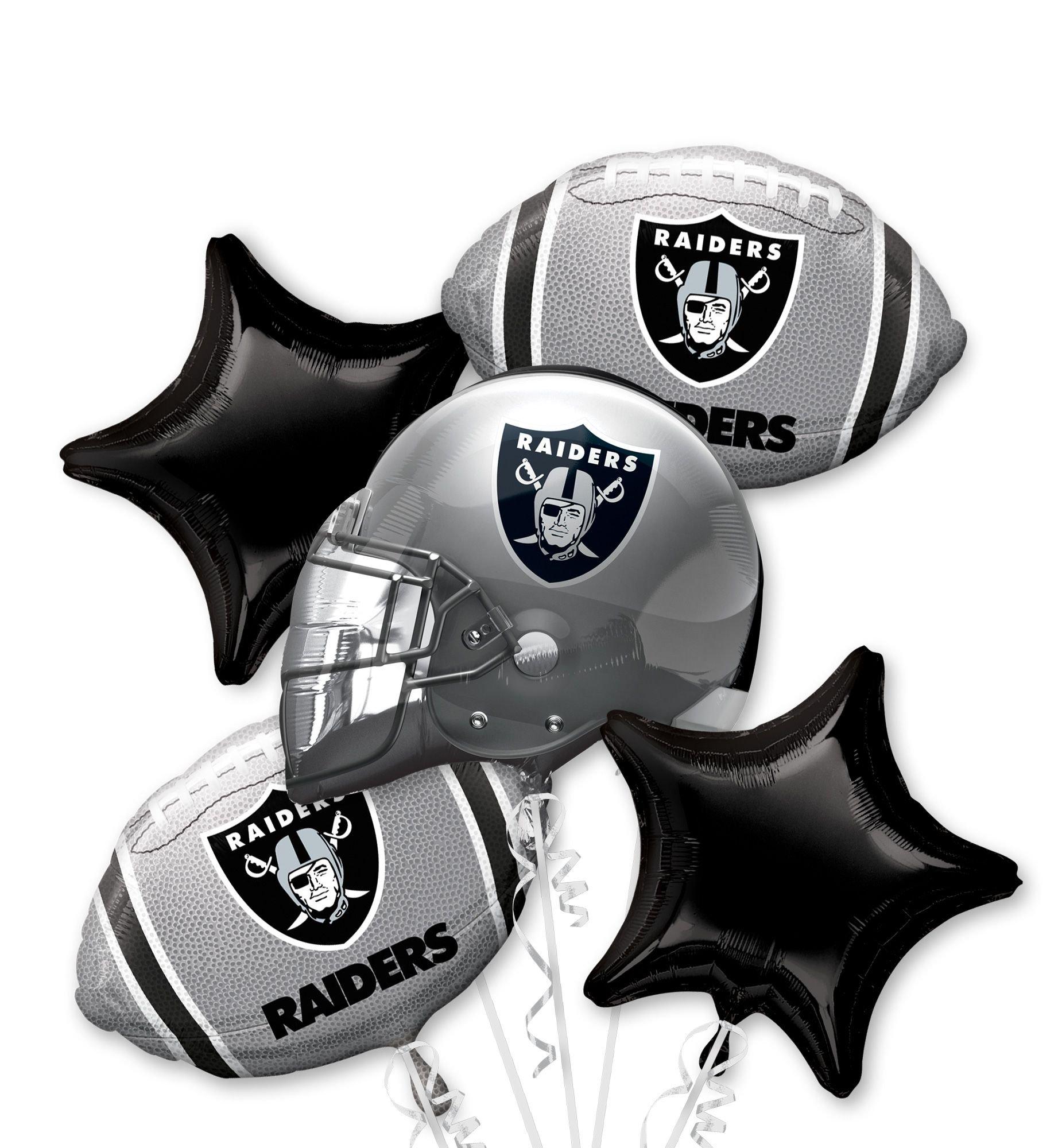Las Vegas Raiders Football Balloon Bouquet 5pc