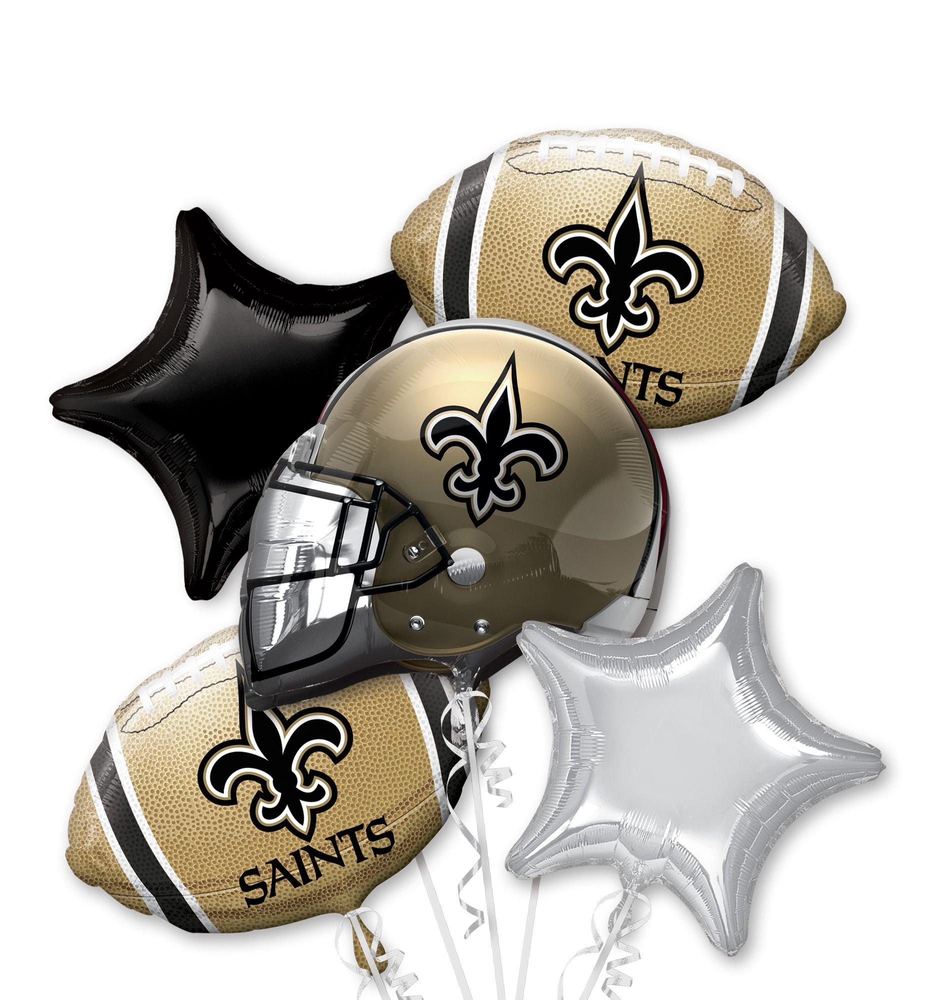 New Orleans Saints Football Balloon Bouquet 5pc